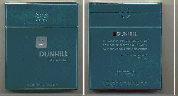 Dunhill International green 100s cigarettes wide flat hard box